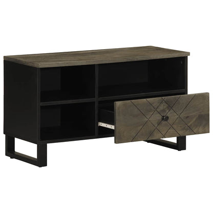 Tv-Meubel 80X33X46 Cm Massief Mangohout Zwart