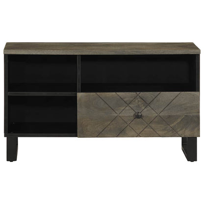 Tv-Meubel 80X33X46 Cm Massief Mangohout Zwart