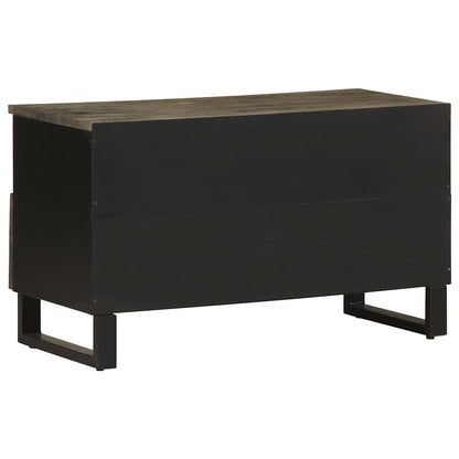 Tv-Meubel 80X33X46 Cm Massief Mangohout Zwart