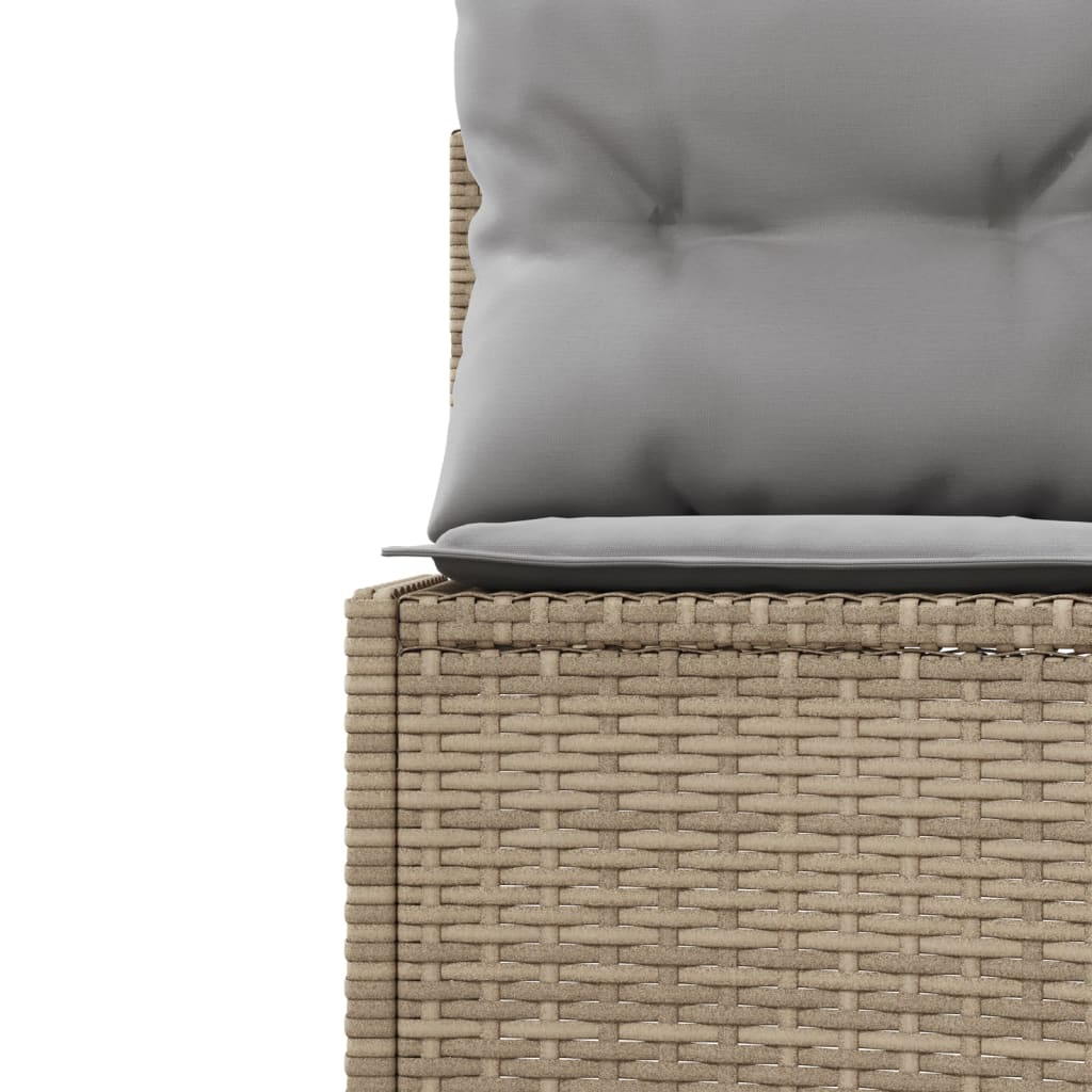 Tuinbank Met Kussens Poly Rattan Beige En Lichtgrijs