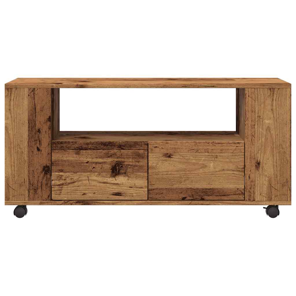 Tv-Meubel Met Wielen 102X34,5X43 Cm Bewerkt Hout