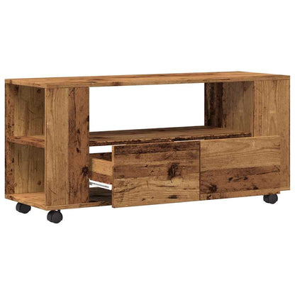 Tv-Meubel Met Wielen 102X34,5X43 Cm Bewerkt Hout