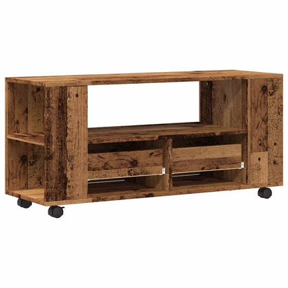 Tv-Meubel Met Wielen 102X34,5X43 Cm Bewerkt Hout