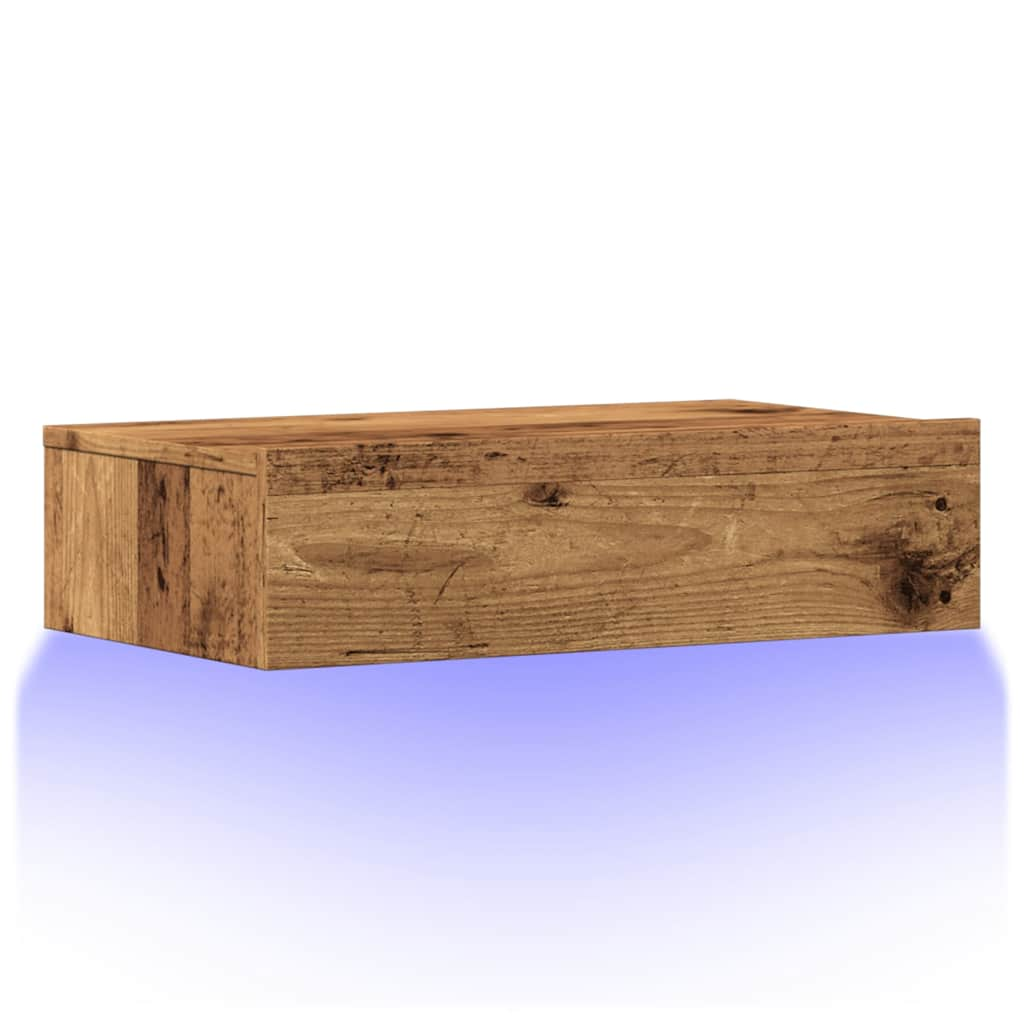 Tv-Meubel Met Led-Verlichting 60X35X15,5 Cm Kleurig Oud Hout