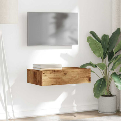 Tv-Meubel Met Led-Verlichting 60X35X15,5 Cm Kleurig Oud Hout