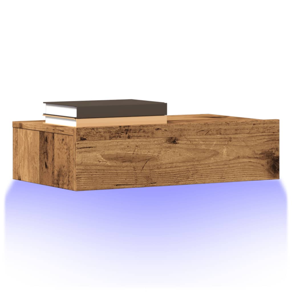 Tv-Meubel Met Led-Verlichting 60X35X15,5 Cm Kleurig Oud Hout