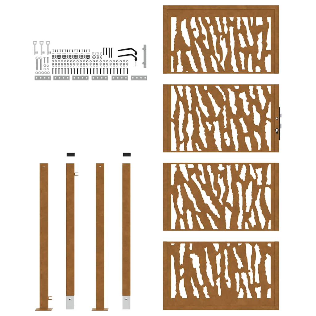 Poort Met Sporenontwerp Weervast Staal