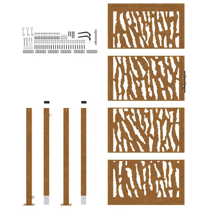 Poort Met Sporenontwerp Weervast Staal