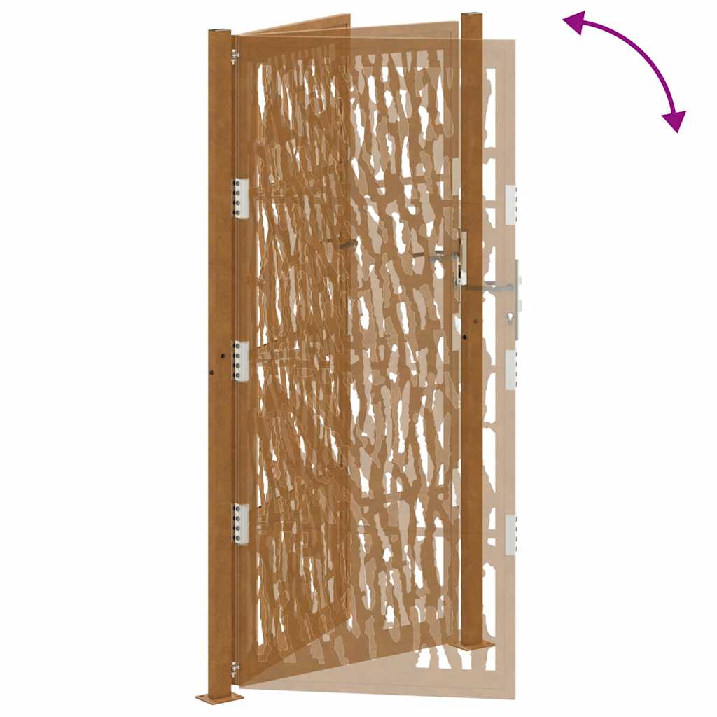 Poort Met Sporenontwerp Weervast Staal