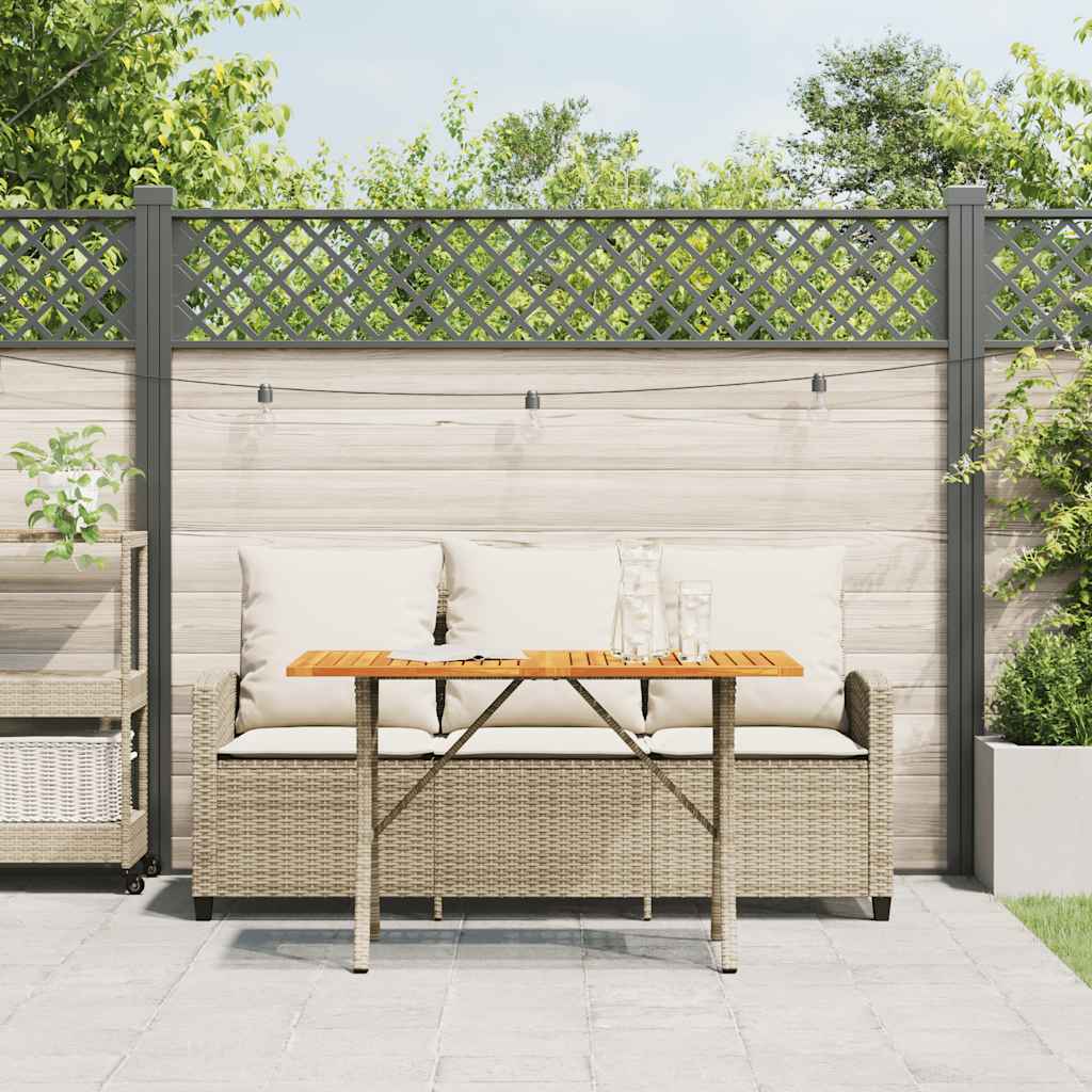 Tuinbank 3-Zits Met Kussens & Tafel Poly Rattan
