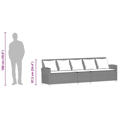 Tuinbank Met Kussens Poly Rattan