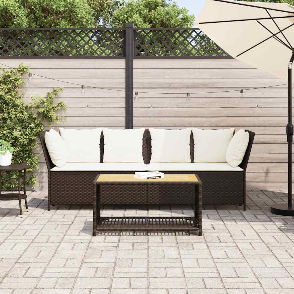 Tuinbank Met Kussens Poly Rattan