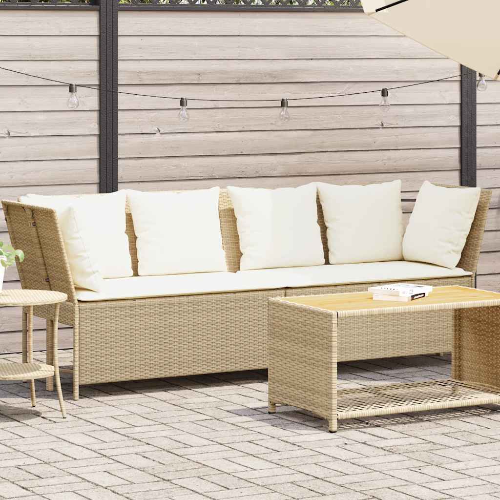 Tuinbank Met Kussens Poly Rattan