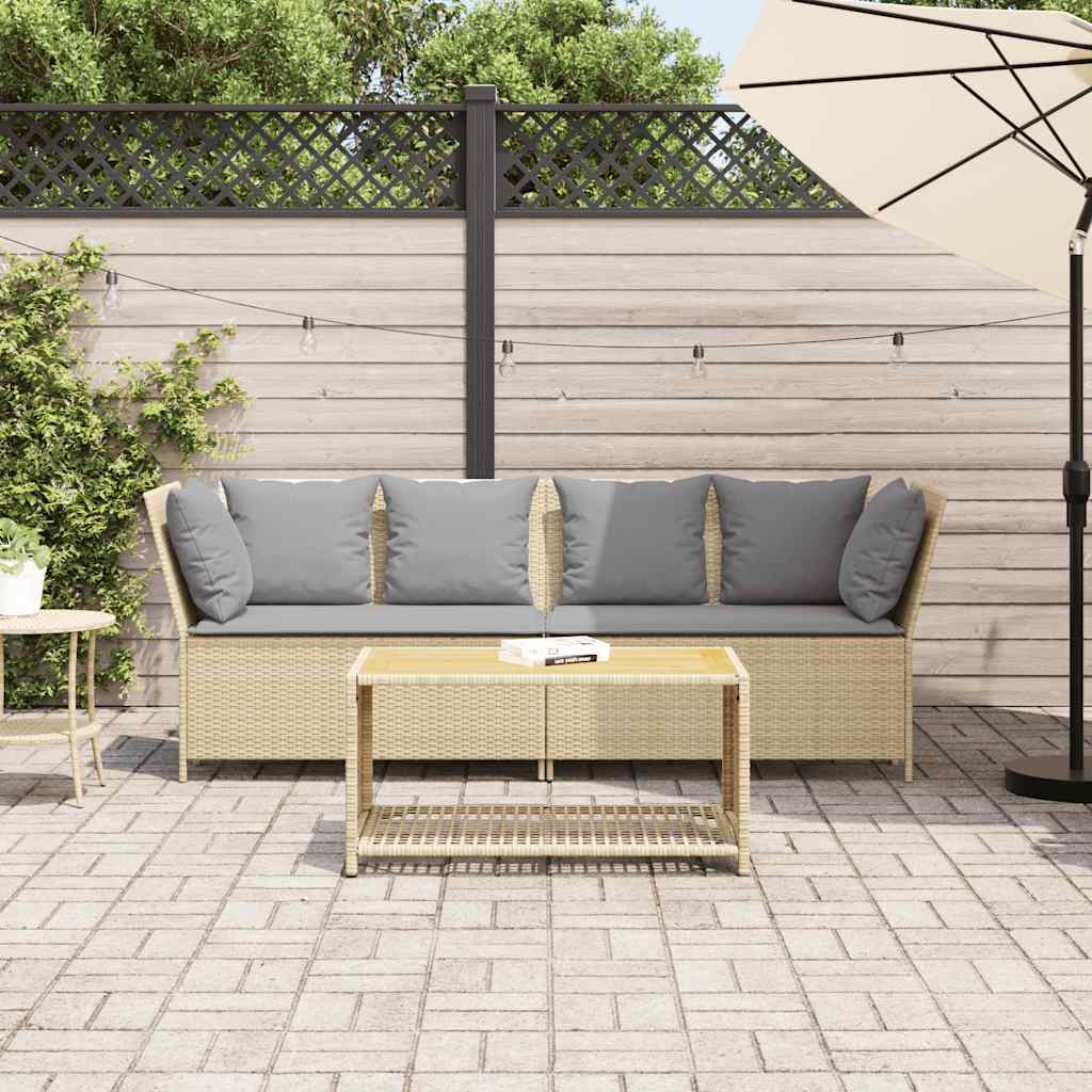 Tuinbank Met Kussens Poly Rattan