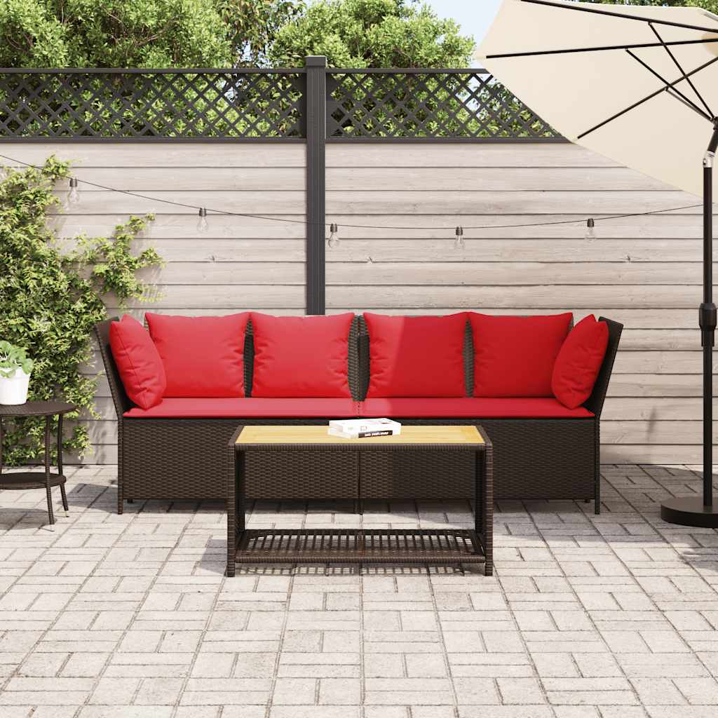 Tuinbank Met Kussens Poly Rattan