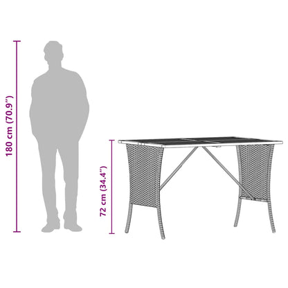 Tuintafel Met Acaciahouten Blad 105X75X72 Cm Poly Rattan
