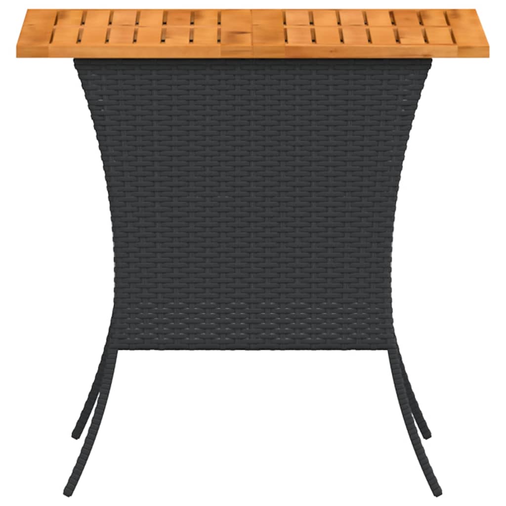 Tuintafel Met Acaciahouten Blad 105X75X72 Cm Poly Rattan