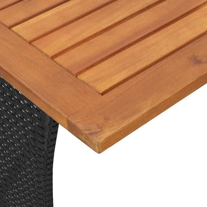 Tuintafel Met Acaciahouten Blad 105X75X72 Cm Poly Rattan