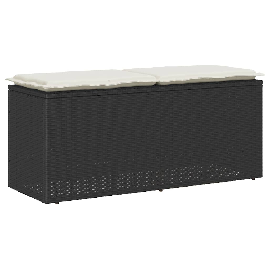 Tuinbank Met Kussen 110X40X44 Cm Poly Rattan