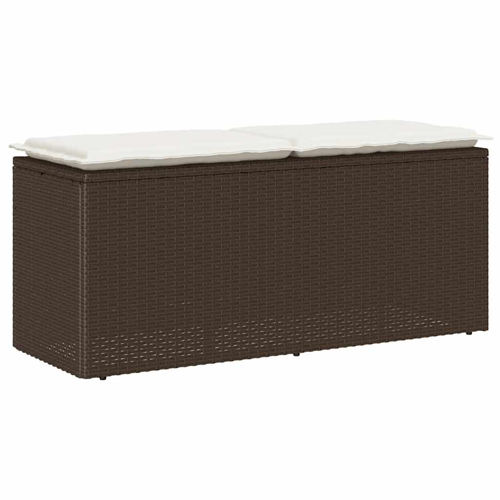Tuinbank Met Kussen 110X40X44 Cm Poly Rattan