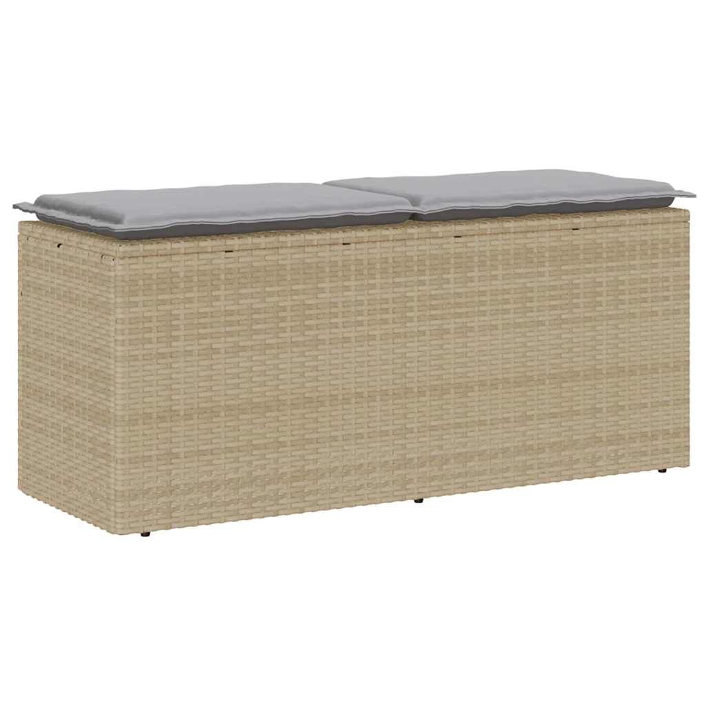 Tuinbank Met Kussen 110X40X44 Cm Poly Rattan