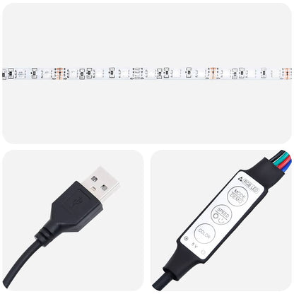 Nachtkastje Met Led's Wandgemonteerd Zwart Eiken