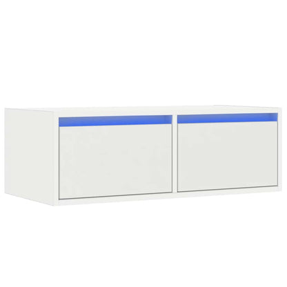 Tv-Meubel Met Led-Verlichting 75X35,5X25 Cm Wit Beige