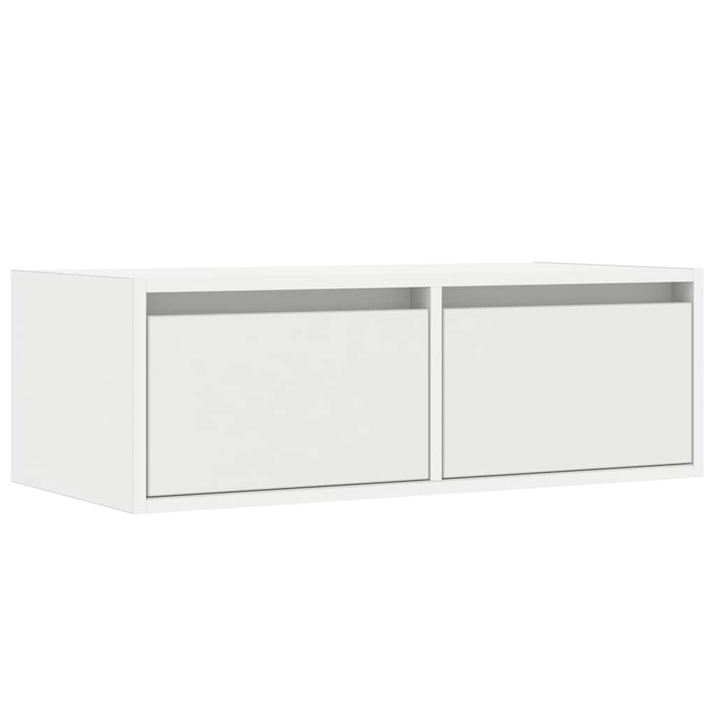 Tv-Meubel Met Led-Verlichting 75X35,5X25 Cm Wit Beige