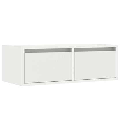 Tv-Meubel Met Led-Verlichting 75X35,5X25 Cm Wit Beige