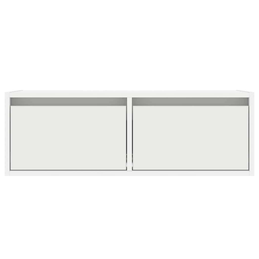 Tv-Meubel Met Led-Verlichting 75X35,5X25 Cm Wit Beige