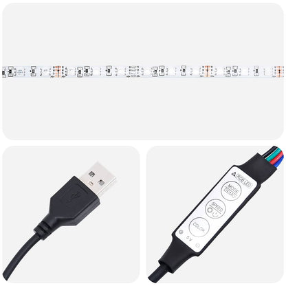 Tv-Meubel Led-Verlichting 75X35,5X25 Cm Gerookt Eikenkleurig