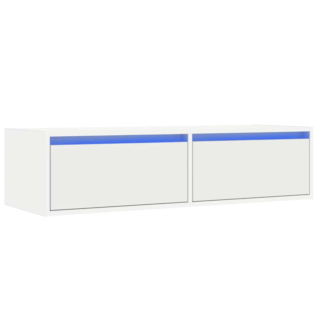 Tv-Meubel Met Led-Verlichting 100X35,5X25 Cm Wit