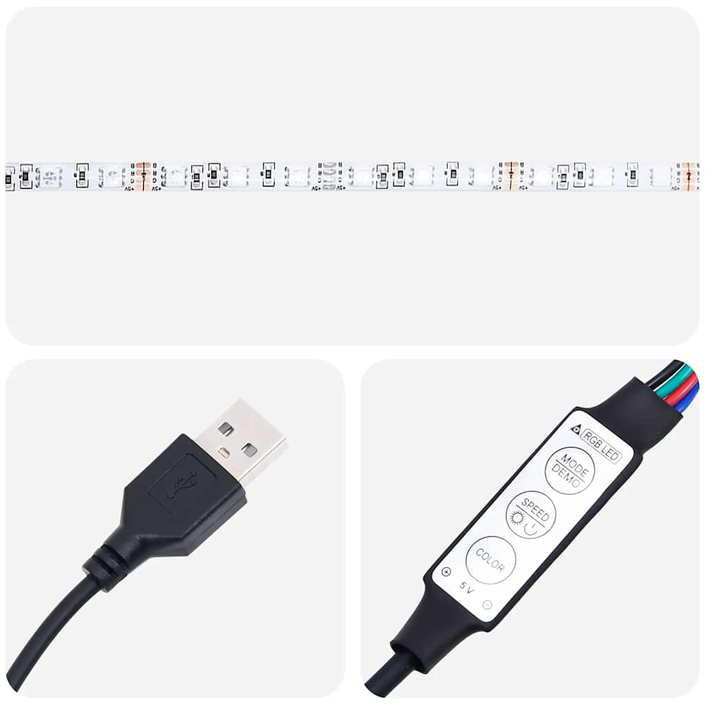 Tv-Meubel Led-Verlichting 100X35,5X25 Cm Bruin Eikenkleur