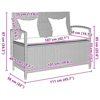 Tuinbank Met Kussen Poly Rattan