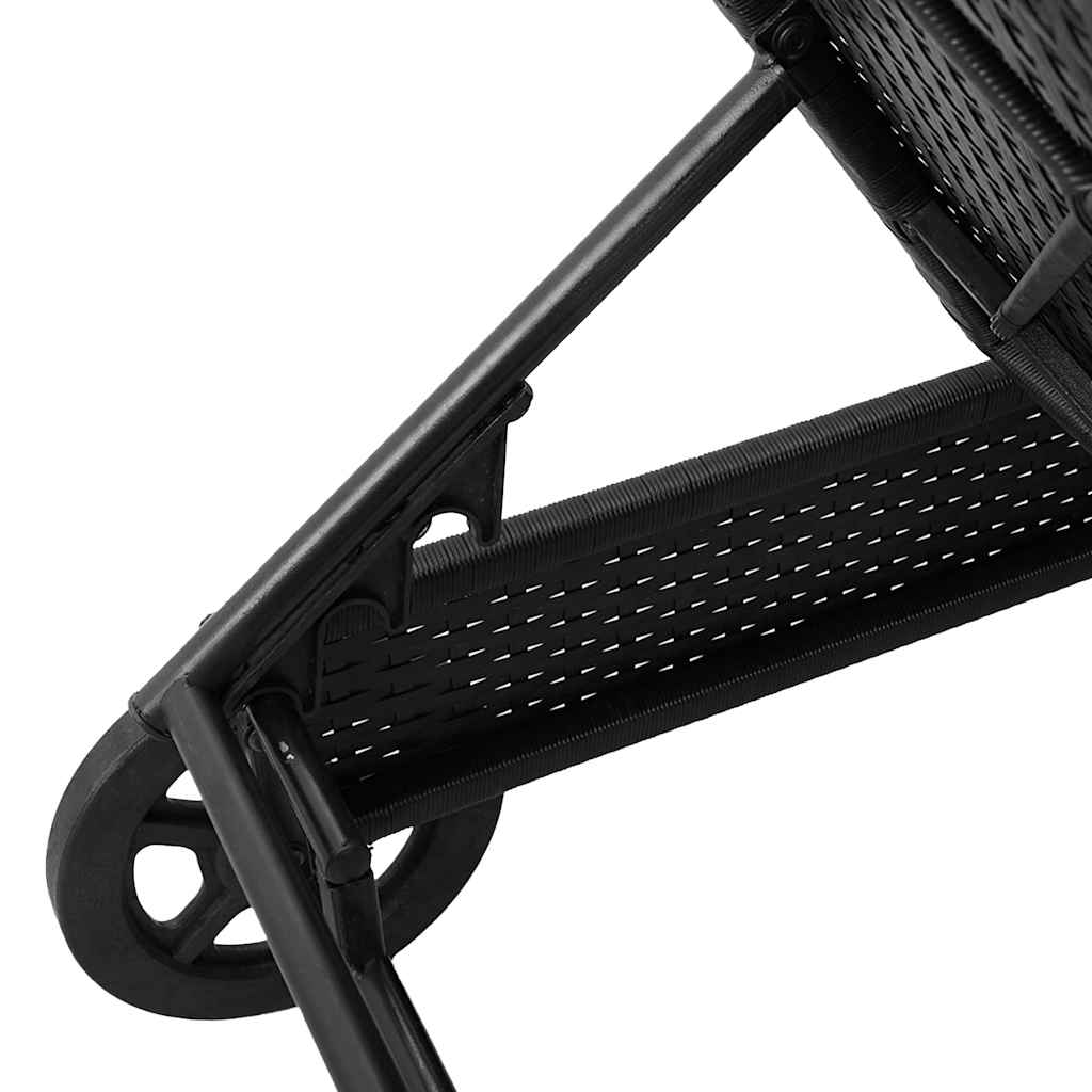 Ligbed Met Wielen En Kussen Poly Rattan