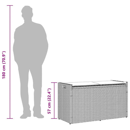 Opbergbank Met Kussen Voor Buiten 100 Cm Poly Rattan