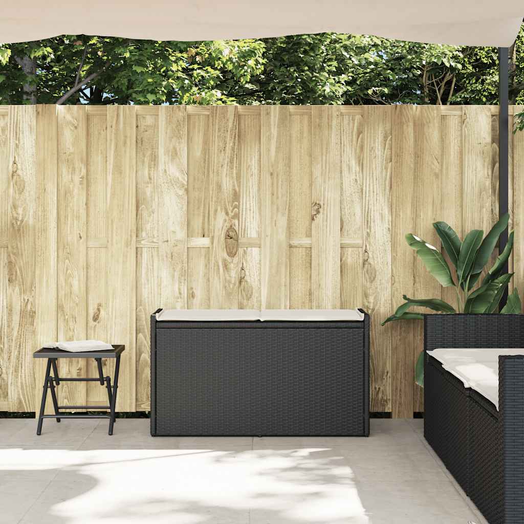 Opbergbank Met Kussen Voor Buiten 100 Cm Poly Rattan