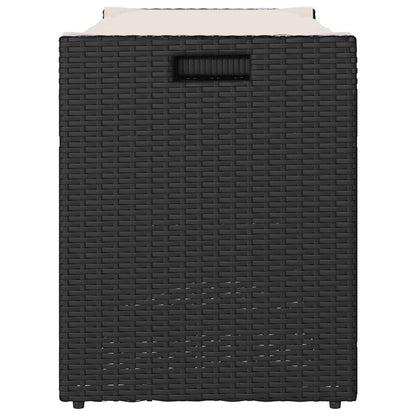Opbergbank Met Kussen Voor Buiten 100 Cm Poly Rattan