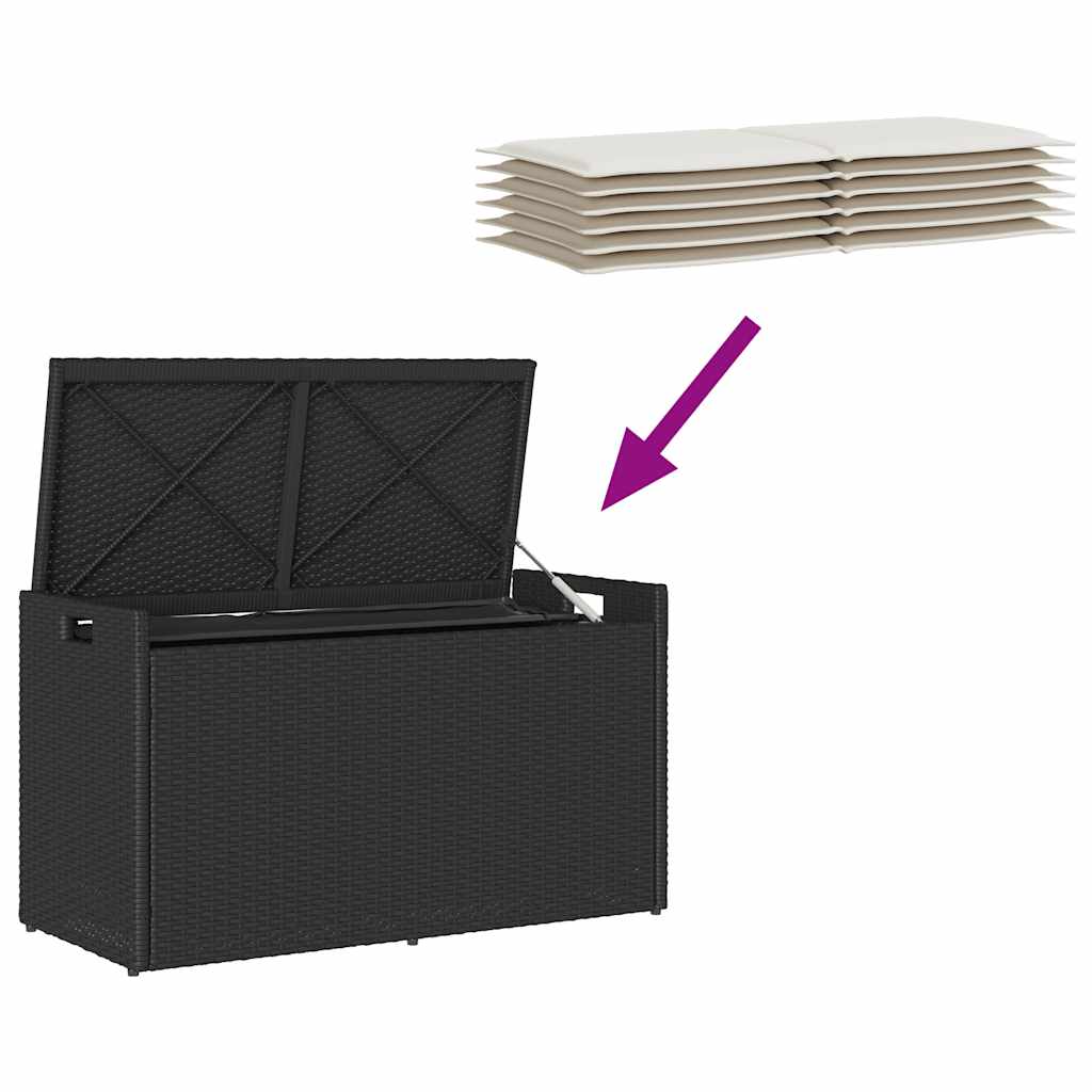 Opbergbank Met Kussen Voor Buiten 100 Cm Poly Rattan