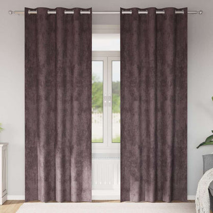 Gordijn Met Gordijnen 2 Pcs 245 X 140 Cm Fluweel Bruin
