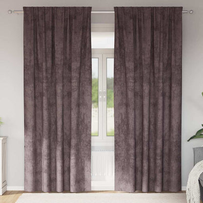 Gordijn Met Gordijnen 2 Pcs 245 X 140 Cm Fluweel Bruin