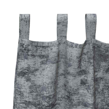 Gordijn Met Gordijnen 2 Pcs 245 X 140 Cm Fluweel Zilvergrijs