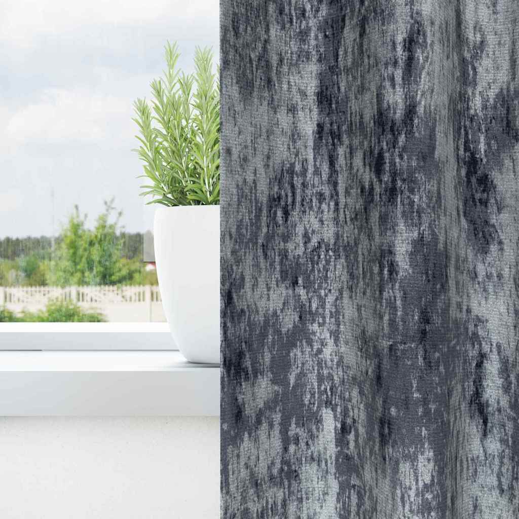 Gordijn Met Gordijnen 2 Pcs 245 X 140 Cm Fluweel Zilvergrijs