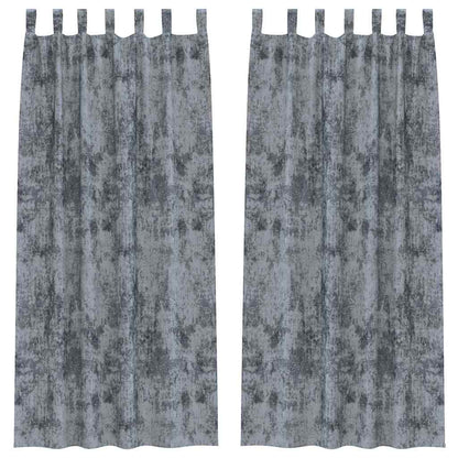 Gordijn Met Gordijnen 2 Pcs 245 X 140 Cm Fluweel Zilvergrijs