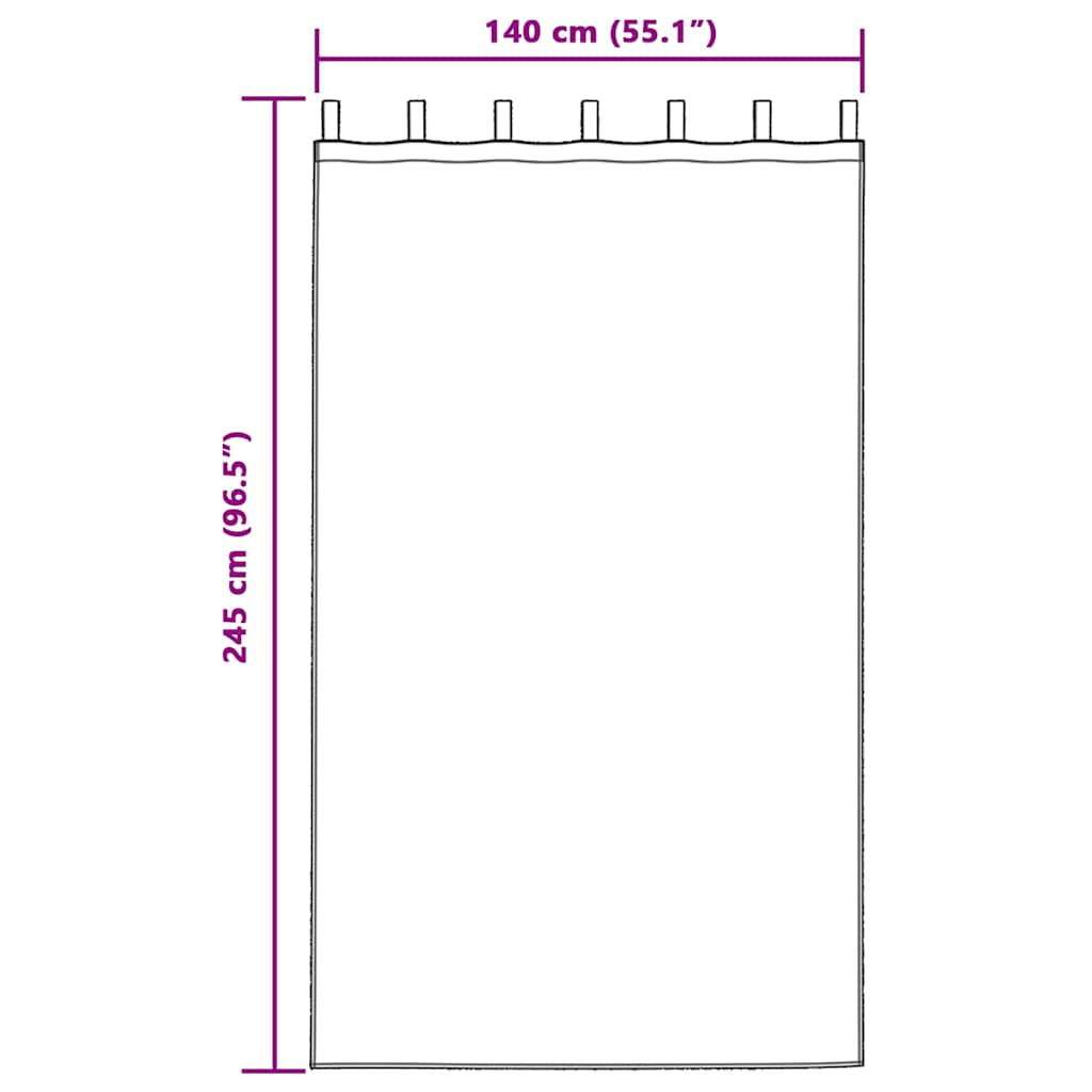 Gordijn Met Gordijnen 2 Pcs 245 X 140 Cm Fluweel Bruin