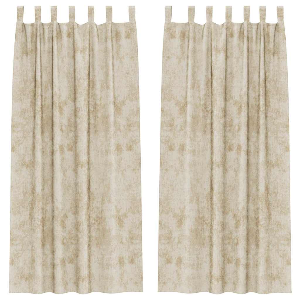 Gordijn Met Gordijnen 2 Pcs 225 X 140 Cm Fluweel Crème