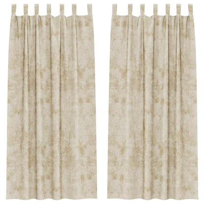 Gordijn Met Gordijnen 2 Pcs 225 X 140 Cm Fluweel Crème