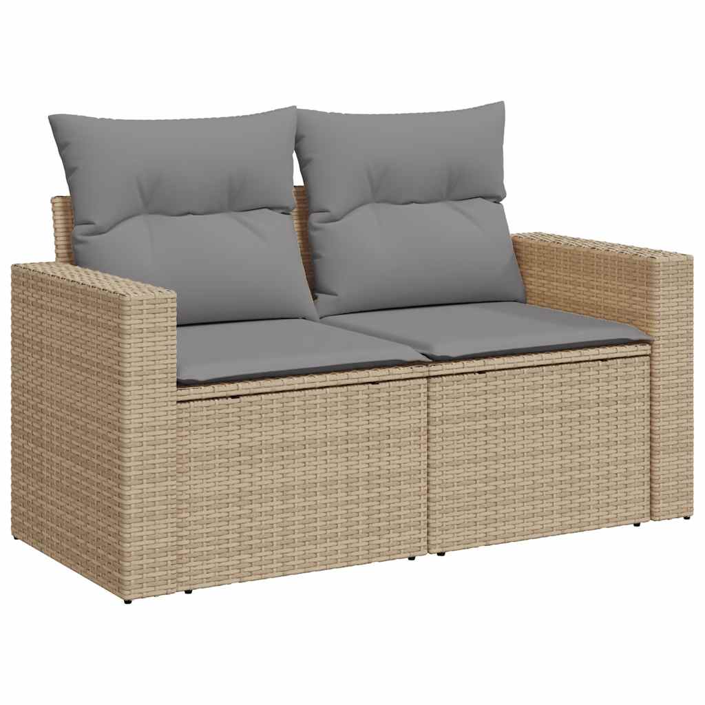 11-Delige Tuinset Met Kussens Poly Rattan Beige