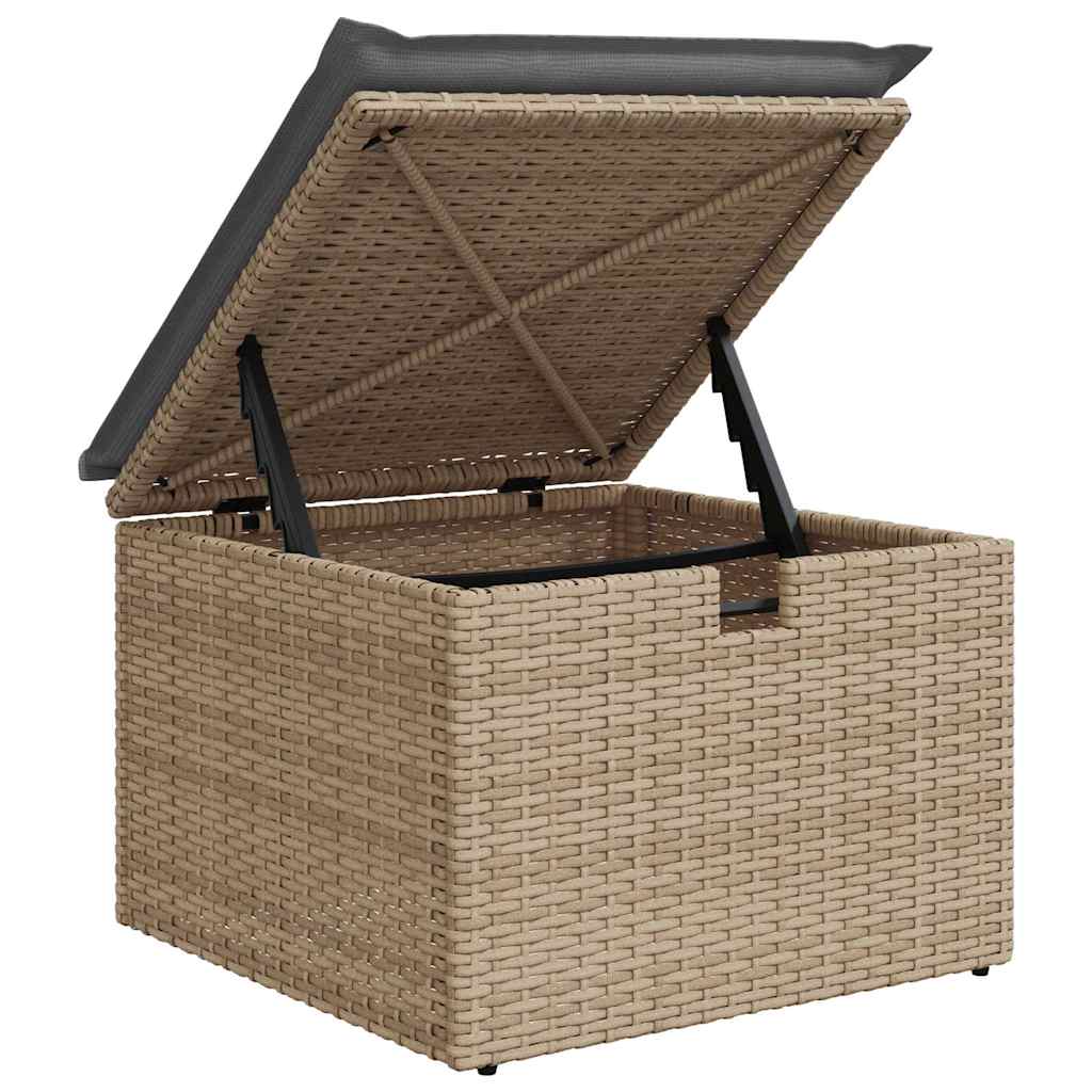 11-Delige Tuinset Met Kussens Poly Rattan Beige
