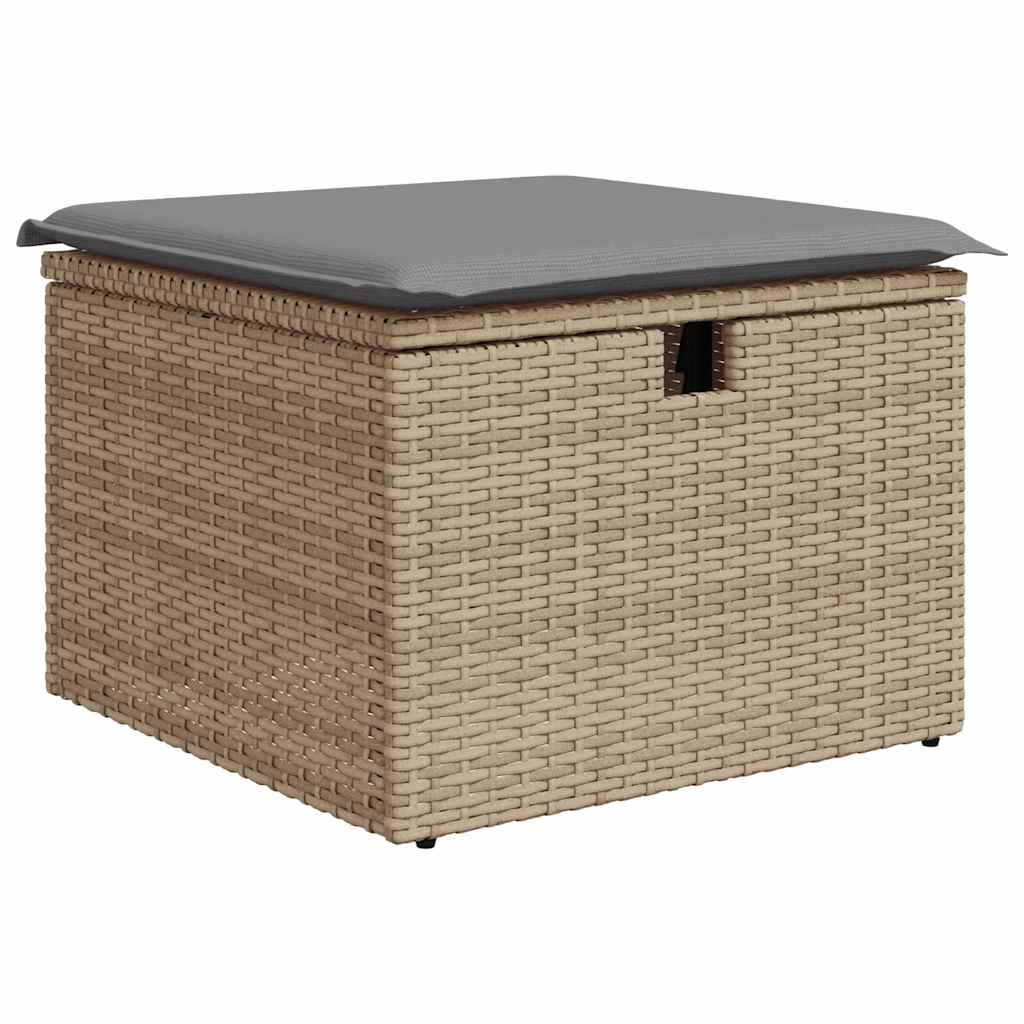 11-Delige Tuinset Met Kussens Poly Rattan Beige